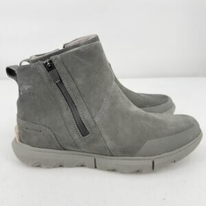 Sorel Gray Quarry Grill Explorer II Waterproof Leather/Suede Booties Size 9.5